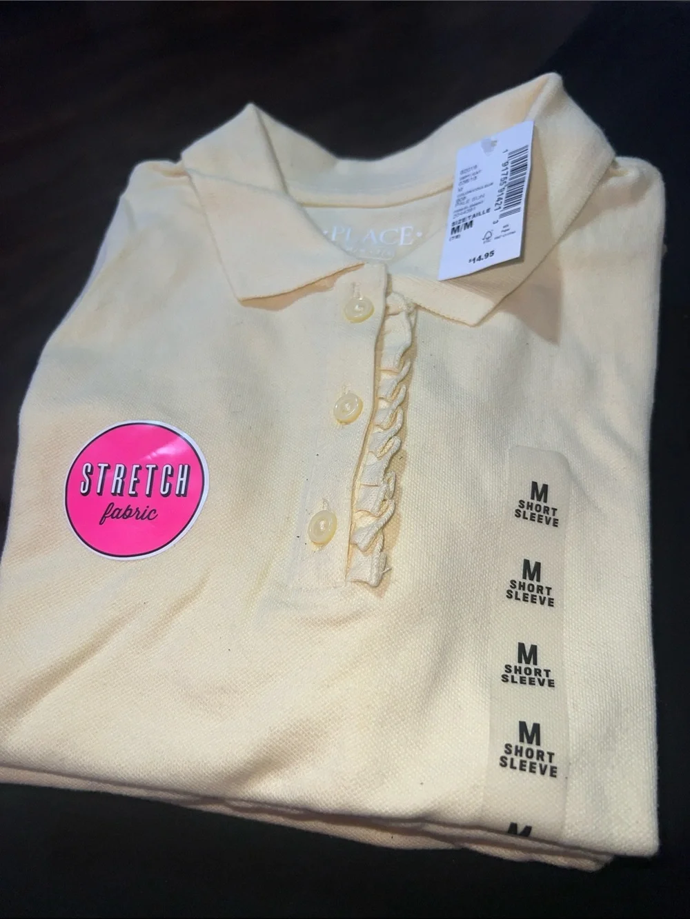 4 Children's Place Girls Yellow Polo short Sleeve shirt Uniform